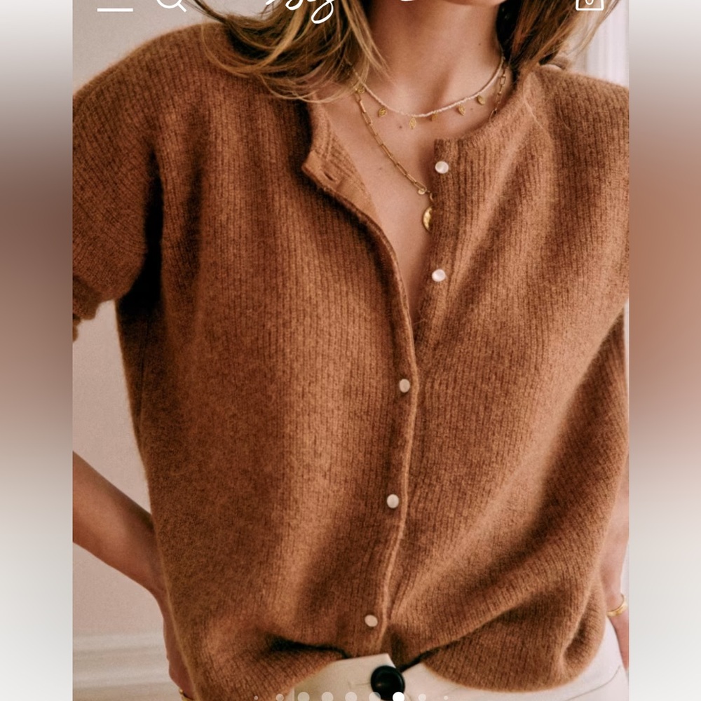 Sezane Gaspard Cardigan - Camel - XS